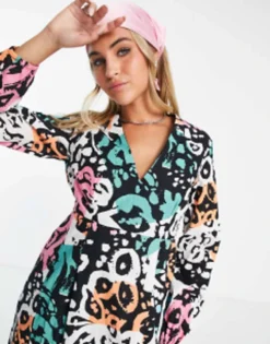 ASOS MADE IN KENYA Graphic Colours Maxi Dress In Multicolour -RIVER ISLAND || PULL & BEAR || ONLY Sales Store 200896531 3