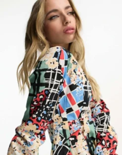 ASOS MADE IN KENYA Maxi Dress In Multicoloured Cut About Print -RIVER ISLAND || PULL & BEAR || ONLY Sales Store 200897688 4