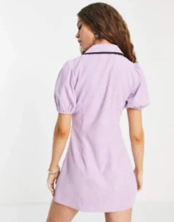 Reclaimed Vintage Inspired Mini Dress In Cord In Lilac -RIVER ISLAND || PULL & BEAR || ONLY Sales Store 201426450 4
