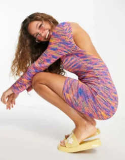 ASOS DESIGN Knitted Mini Dress With Open Back In Space Dye -RIVER ISLAND || PULL & BEAR || ONLY Sales Store 201712374 4