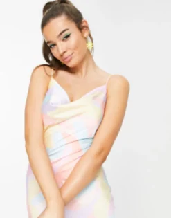 Peppermayo Cowl Front Maxi Dress In Pastel Wave Print -RIVER ISLAND || PULL & BEAR || ONLY Sales Store 201942149 3