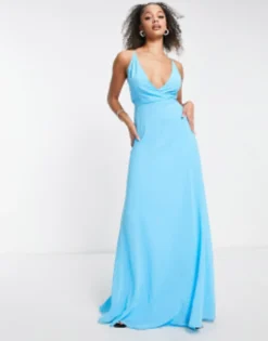 ASOS DESIGN Tall Cami Wrap Maxi Dress With Lace Up Back -RIVER ISLAND || PULL & BEAR || ONLY Sales Store 202071358 3