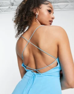 ASOS DESIGN Tall Cami Wrap Maxi Dress With Lace Up Back -RIVER ISLAND || PULL & BEAR || ONLY Sales Store 202071358 4