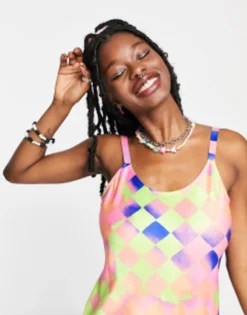 COLLUSION Cami Abstract Printed Maxi Slip Dress In Multi -RIVER ISLAND || PULL & BEAR || ONLY Sales Store 202413992 3