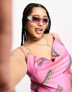 COLLUSION Plus Metal Ring Detail Mini Slip Dress In Pink -RIVER ISLAND || PULL & BEAR || ONLY Sales Store 202414245 3