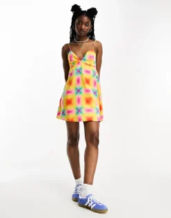 COLLUSION Mini Printed Satin Summer Slip Dress In Multi -RIVER ISLAND || PULL & BEAR || ONLY Sales Store 202414617 3