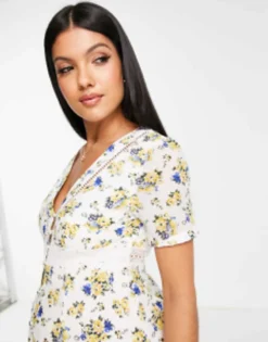 ASOS Maternity ASOS DESIGN Maternity Lace Insert Button Through Maxi Tea Dress In Floral Print -RIVER ISLAND || PULL & BEAR || ONLY Sales Store 202430532 3