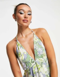 ASOS EDITION Satin Cami Maxi Dress In Garden Floral Print -RIVER ISLAND || PULL & BEAR || ONLY Sales Store 202711752 3