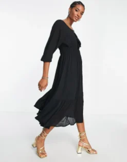 French Connection Boho Maxi Dress In Black -RIVER ISLAND || PULL & BEAR || ONLY Sales Store 203052058 4