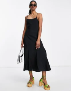 Edited Strappy Maxi Dress With Back Detail In Black