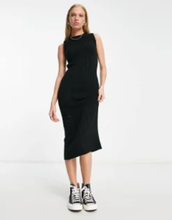 Reclaimed Vintage Knitted Midi Dress With Distressing In Black -RIVER ISLAND || PULL & BEAR || ONLY Sales Store 203172983 4