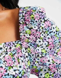 Miss Selfridge Petite Corset Detail Frill Mini Tea Dress In Ditsy Print -RIVER ISLAND || PULL & BEAR || ONLY Sales Store 203284957 4