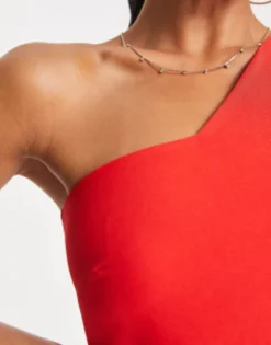 Vesper Petite One Shoulder Maxi Dress With Thigh Split In Red -RIVER ISLAND || PULL & BEAR || ONLY Sales Store 203295599 4