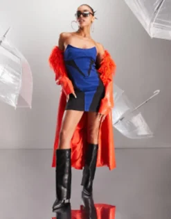 ASYOU Corset Detail Denim Mini Dress In Black And Blue -RIVER ISLAND || PULL & BEAR || ONLY Sales Store 203302522 4