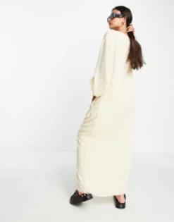 NA-KD Ruched Front Maxi Dress In Light Sand -RIVER ISLAND || PULL & BEAR || ONLY Sales Store 203420445 4