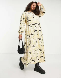 Vero Moda Curve Aware Maxi Dress In Yellow Floral Print -RIVER ISLAND || PULL & BEAR || ONLY Sales Store 203444984 3