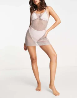 ASOS DESIGN Diamante Embellished Cami Mini Beach Dress In Pink -RIVER ISLAND || PULL & BEAR || ONLY Sales Store 203469259 4