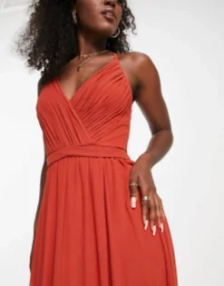 Little Mistress Maxi Dress With Back Strap Detail In Copper -RIVER ISLAND || PULL & BEAR || ONLY Sales Store 203485250 3