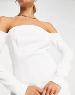 River Island Bardot Shift Mini Dress In White -RIVER ISLAND || PULL & BEAR || ONLY Sales Store 203536670 3