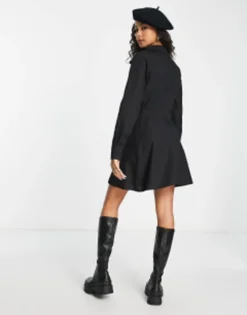 Miss Selfridge Poplin Corset Shirt Dress In Black -RIVER ISLAND || PULL & BEAR || ONLY Sales Store 203678601 4