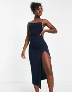 PULL & BEAR Pull&Bear Long Strappy Dress In Navy -RIVER ISLAND || PULL & BEAR || ONLY Sales Store 203734746 3