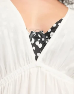 ASOS DESIGN Curve Flutter Sleeve Mini Beach Dress With Channelled Tie Waist In White -RIVER ISLAND || PULL & BEAR || ONLY Sales Store 203801506 3