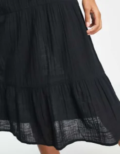 Isla & Bird Tiered Maxi Beach Summer Dress In Black -RIVER ISLAND || PULL & BEAR || ONLY Sales Store 203814827 4