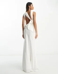 Forever New Bridal Exclusive High Neck Backless Maxi Dress In Ivory