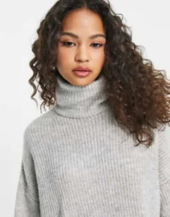 Stradivarius High Neck Knit Dress In Grey -RIVER ISLAND || PULL & BEAR || ONLY Sales Store 203974368 3