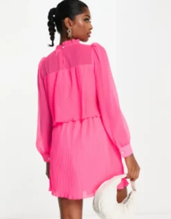 River Island Pleated Mini Dress In Pink -RIVER ISLAND || PULL & BEAR || ONLY Sales Store 203984366 3