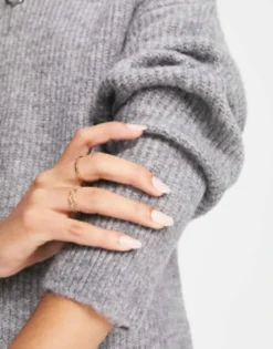 Pimkie Half Zip Knitted Mini Dress In Grey -RIVER ISLAND || PULL & BEAR || ONLY Sales Store 204012172 3