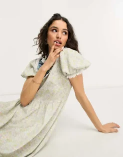 Glamorous Midaxi Tea Dress In Contrast Vintage Floral -RIVER ISLAND || PULL & BEAR || ONLY Sales Store 204062274 3