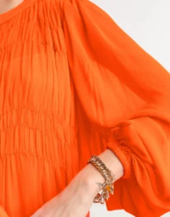 ASOS EDITION Shirred Bust Oversized Maxi Dress In Bright Orange -RIVER ISLAND || PULL & BEAR || ONLY Sales Store 204070752 3