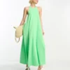 ASOS DESIGN Halter Maxi Dress In Bright Green