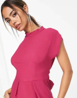 Closet London Belted Tie Waist Mini Dress In Berry -RIVER ISLAND || PULL & BEAR || ONLY Sales Store 204133026 3