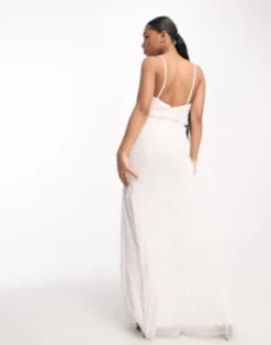 Maya Bridal Embellished Fishtail Maxi Dress In Ivory -RIVER ISLAND || PULL & BEAR || ONLY Sales Store 204149763 4