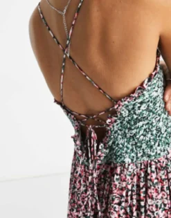 Free People Shirred Detail Floral Print Midaxi Dress In Multi -RIVER ISLAND || PULL & BEAR || ONLY Sales Store 204170069 3