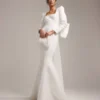 ASOS EDITION Toby Statement Square Neck And Bow Back Wedding Dress In Ivory