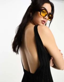 ASOS DESIGN Knitted Chunky Mini Dress With Low Back In Black -RIVER ISLAND || PULL & BEAR || ONLY Sales Store 204197611 4