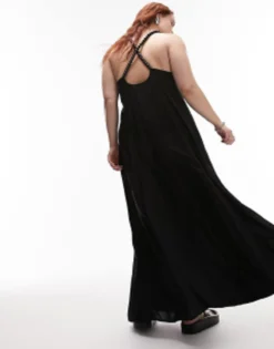 Topshop Curve Beaded Strap Chuck On Maxi Dress In Black -RIVER ISLAND || PULL & BEAR || ONLY Sales Store 204219700 3