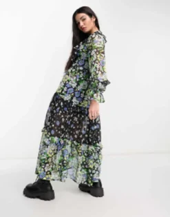 Reclaimed Vintage Spliced Floral Print Tiered Maxi Dress -RIVER ISLAND || PULL & BEAR || ONLY Sales Store 204243903 3