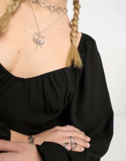 ASOS DESIGN Babydoll Open Back Mini Skater Dress With Godets In Black -RIVER ISLAND || PULL & BEAR || ONLY Sales Store 204247742 3