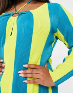 Something New Curve Maxi Dress In Blue And Yellow Stripe -RIVER ISLAND || PULL & BEAR || ONLY Sales Store 204257687 3