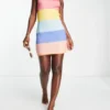 It's Now Cool Premium Knit Colour Block Mini Summer Beach Dress In Multi