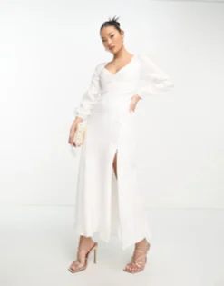 Forever New Petite Long Sleeve Maxi Dress In Ivory -RIVER ISLAND || PULL & BEAR || ONLY Sales Store 204337611 4