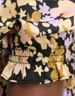 New Look Puff Sleeve Midi Dress With Side Split In Black Floral -RIVER ISLAND || PULL & BEAR || ONLY Sales Store 204392873 3