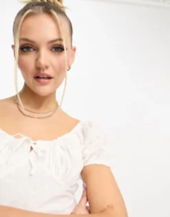 Daisy Street Milkmaid Mini Dress In White Broiderie -RIVER ISLAND || PULL & BEAR || ONLY Sales Store 204483881 3