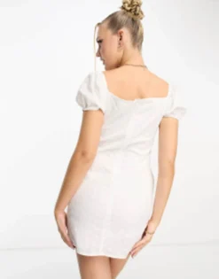 Daisy Street Milkmaid Mini Dress In White Broiderie -RIVER ISLAND || PULL & BEAR || ONLY Sales Store 204483881 4