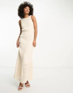 Vila Bridal Maxi Dress In Cream -RIVER ISLAND || PULL & BEAR || ONLY Sales Store 204496979 4