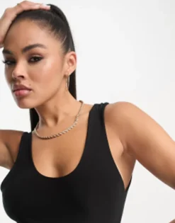 Fashionkilla Sculpted Scoop Neck Maxi Dress In Black -RIVER ISLAND || PULL & BEAR || ONLY Sales Store 204500292 3